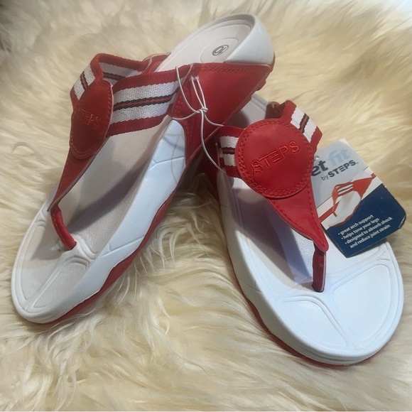 Fitflop leg toning sandals reduces joint strain arch support  flipflop thong. - Picture 4 of 12